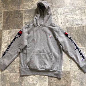 Unisex Youth Champion grey hoodie - size Medium